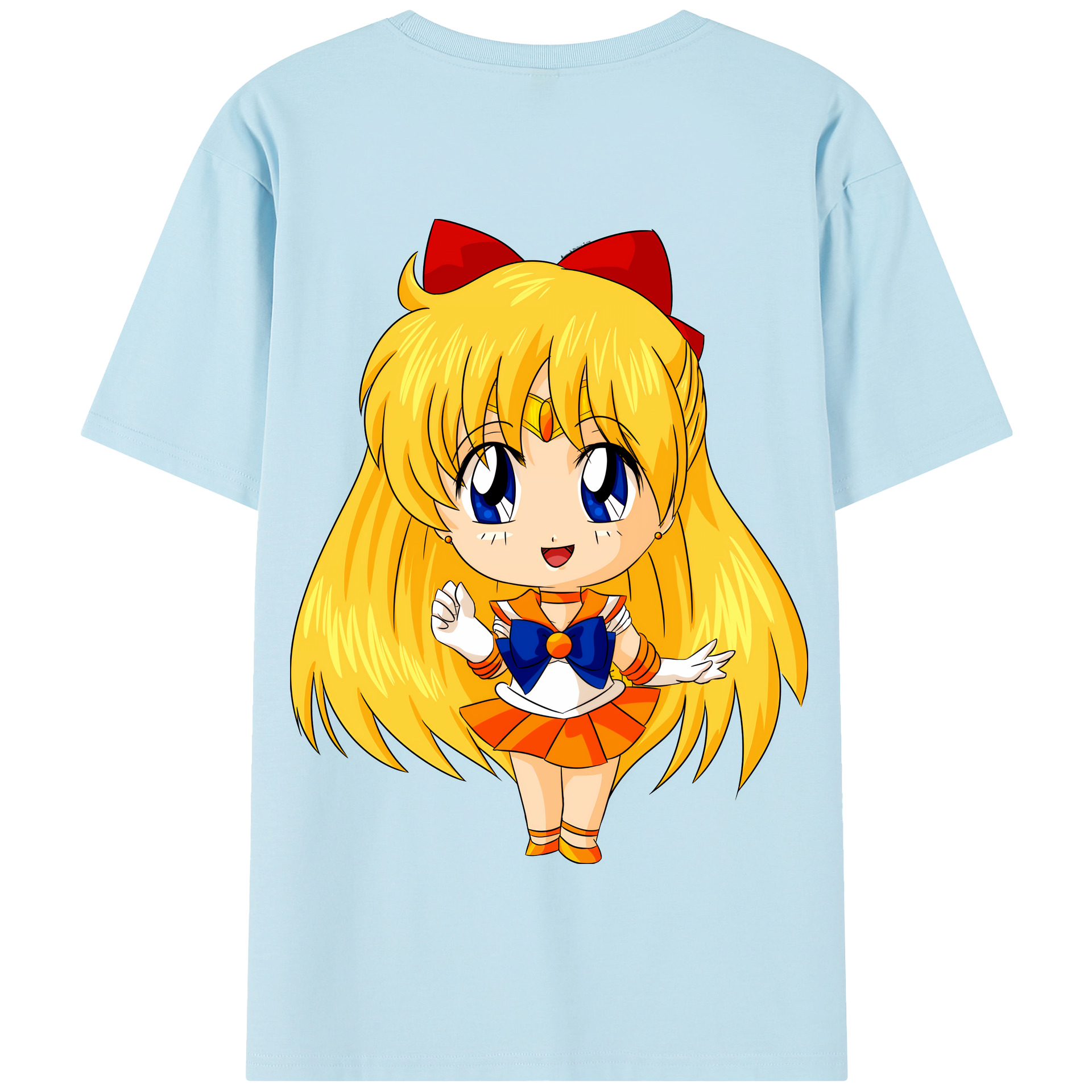 （画像用） 美少女戦士セーラームーン 愛野 美奈子 あいの みなこ Sailor Moon Aino Minako 綿100％半袖Tシャツ（背面プリント）